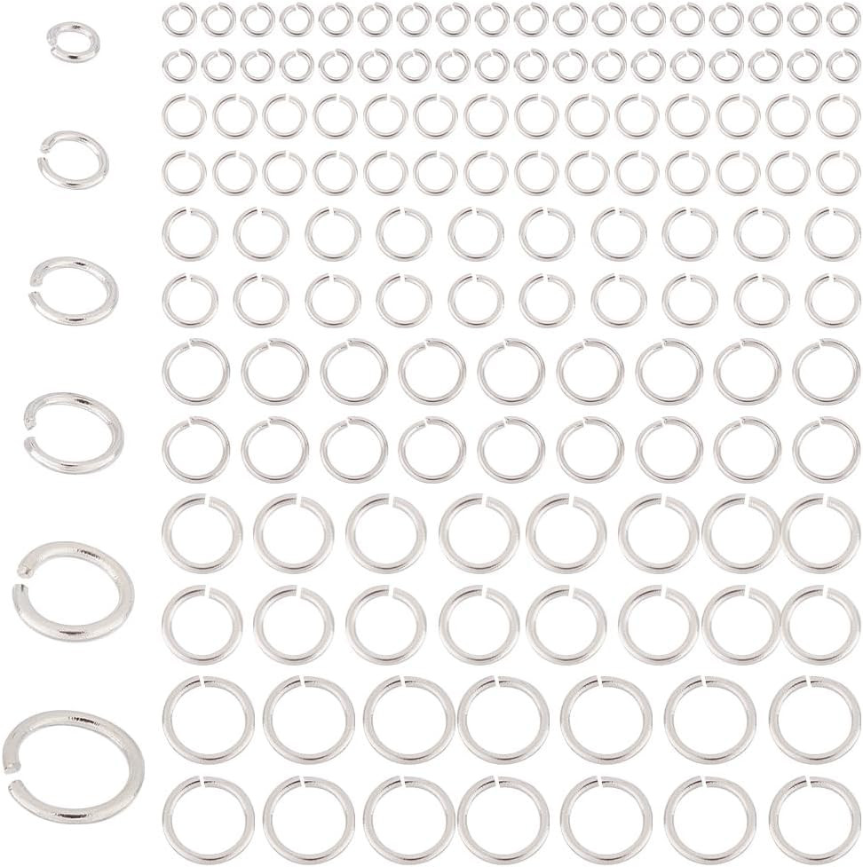 180pcs 925 Sterling Silver Open Jump Rings 3/4/5/6/7/8mm O Ring Jewelry Connecto
