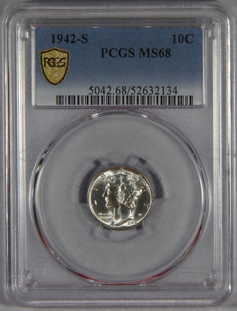 1942-S Mercury Dime PCGS MS68 10c