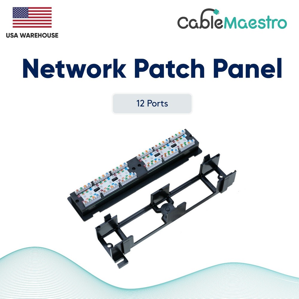 Patch Panel UTP 12/24/48 Port CAT6/5 RJ45 110 Network Surface Wall Mount Bracket