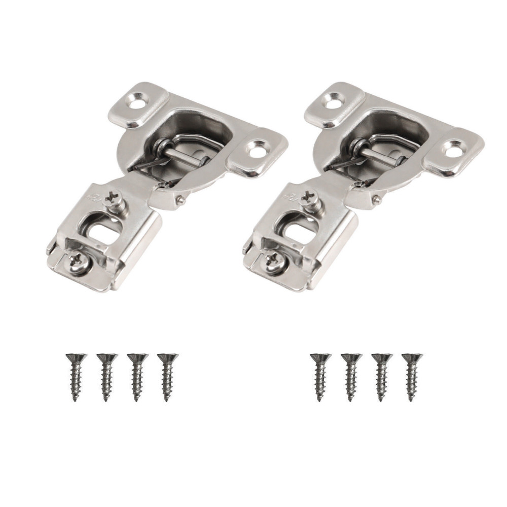 2-60Pcs 1/2"Overlay Self Close Hinge Face Frame 105° Compact Cabinet Hinges Set