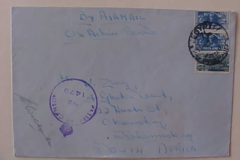 SOUTH AFRICA EGYPT 71 1941 CENSOR