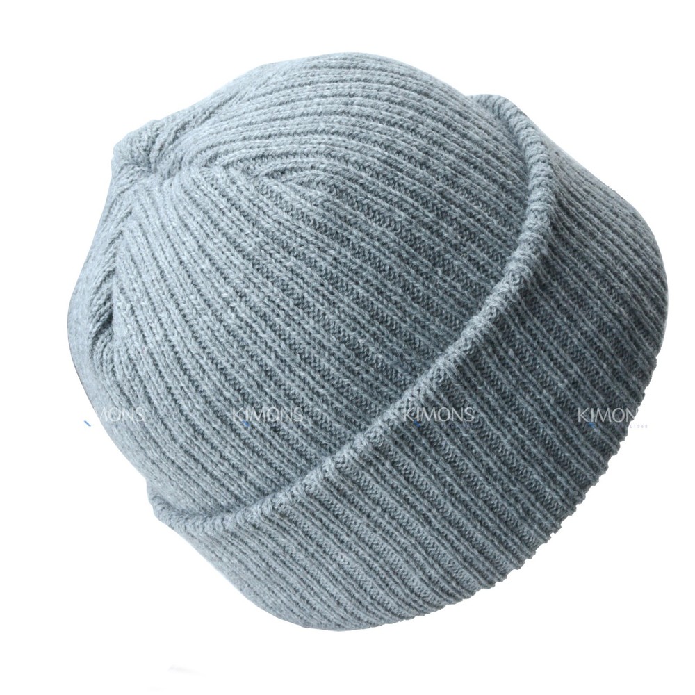 Ribbed Thick Beanie Plain Knit Cuff Ski Cap Skull Hat Warm Solid Color Winter