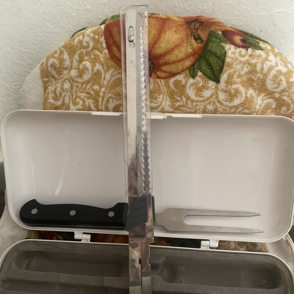 Oster Electric Knife & fork with Case Tested & Working