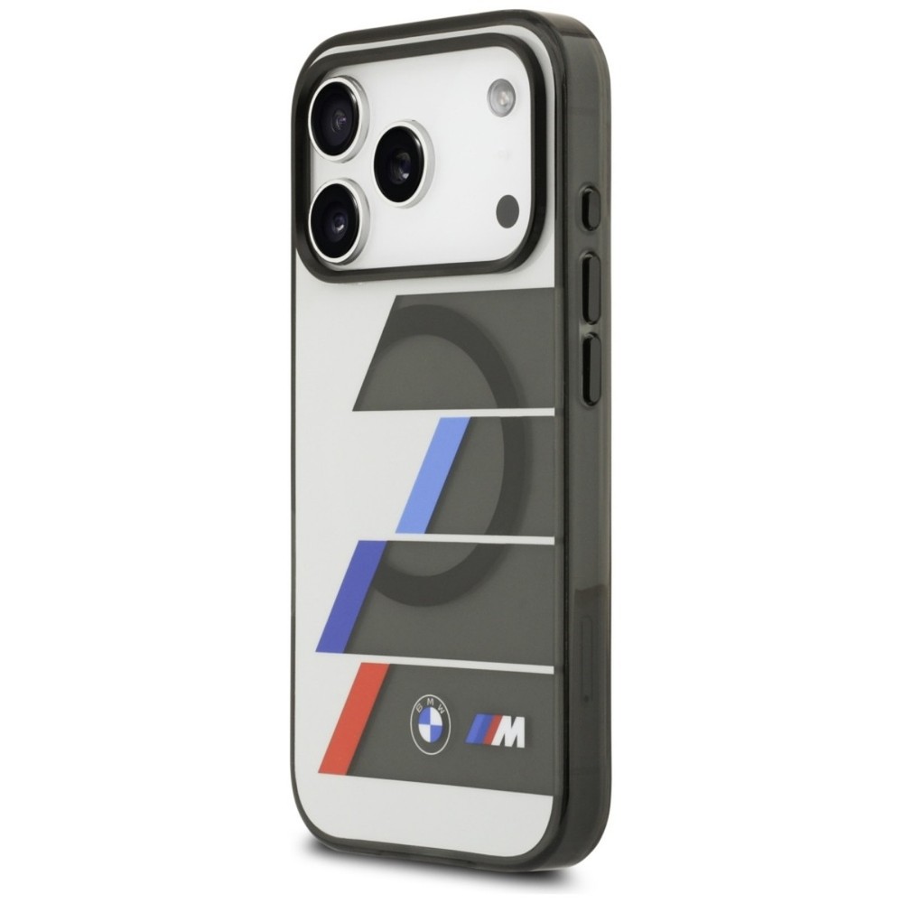 BMW M Tricolor Case Compatible with iPhone 17 Pro Max Gray