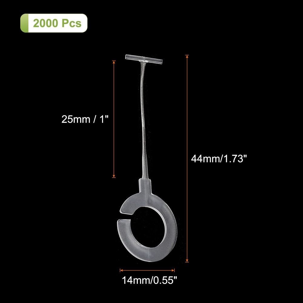 2000pcs Round Hook Fasteners 25mm Transparent Standard Tagging Gun Refill Barb