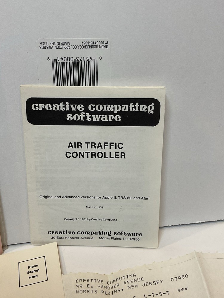 Vintage Apple II IIe IIc Simulator AIR TRAFFIC CONTROLLER Creative Computing