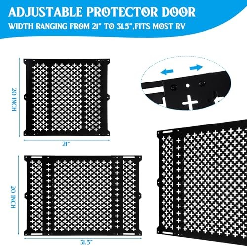 Adjustable RV Door Screen Protector Adjusts from 21''- 31.5'' 20 Inch High