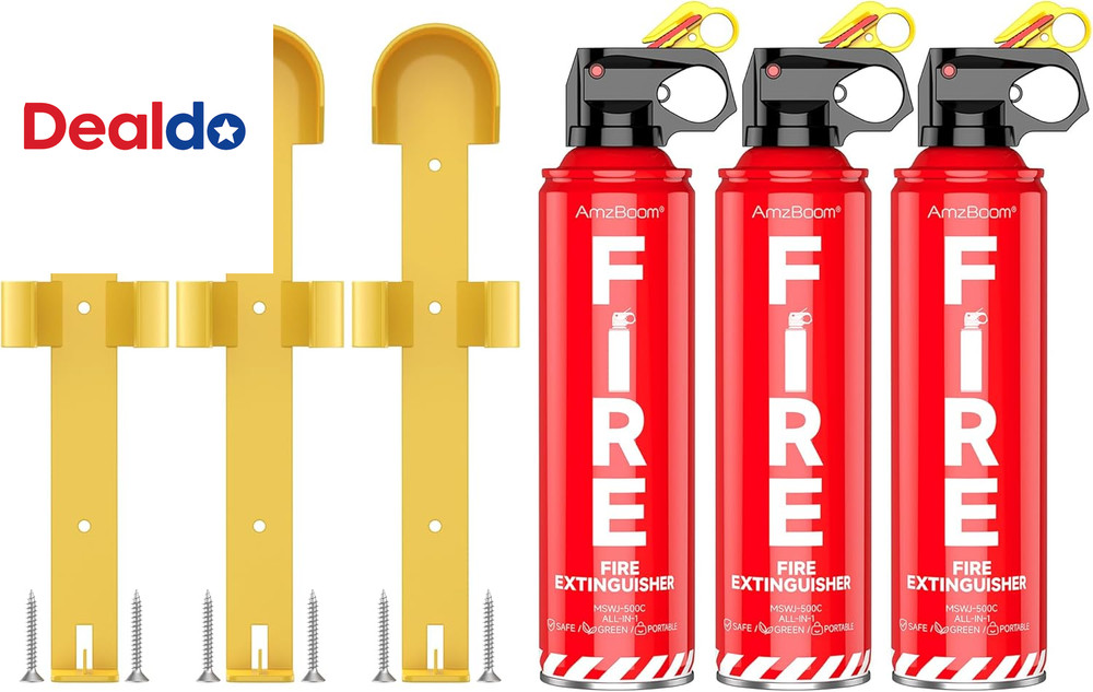 Fire Extinguishers Water-Based for Home Kitchen, Car, & Boat 3 Pack–Portable Sma