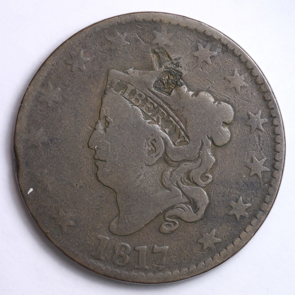 1817 LARGE CENT CORONET HEAD OLD RARE COIN B520 SCG