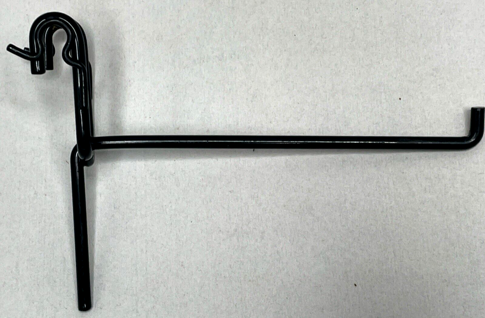 Four 5-1/2" Black Slat Wire Wall Grid Hooks - Used EUC!