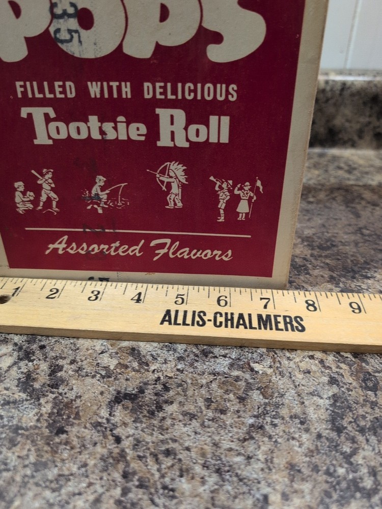 Vtg Tootsie Roll Pops Candy Box Empty