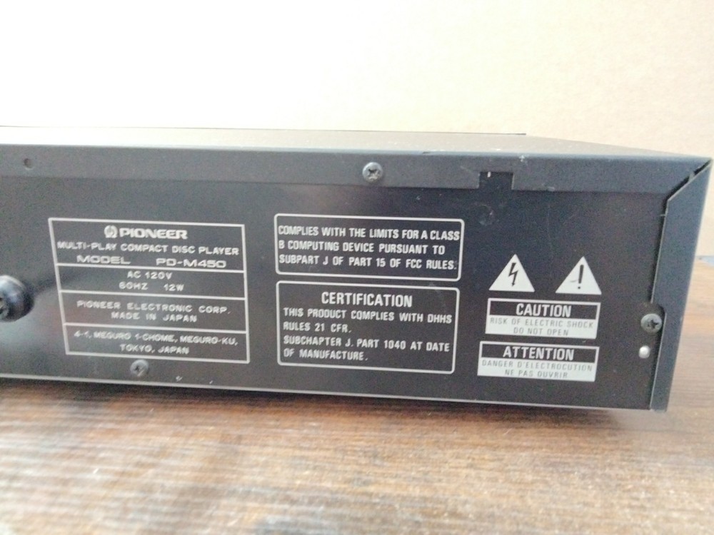 Pioneer PD-M450 Multi-Play CD Player - Powers on