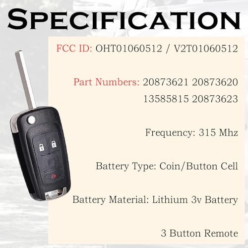 Keyless Entry Remote Control Key Fob Replacement Fits for GMC Terrain 2010
