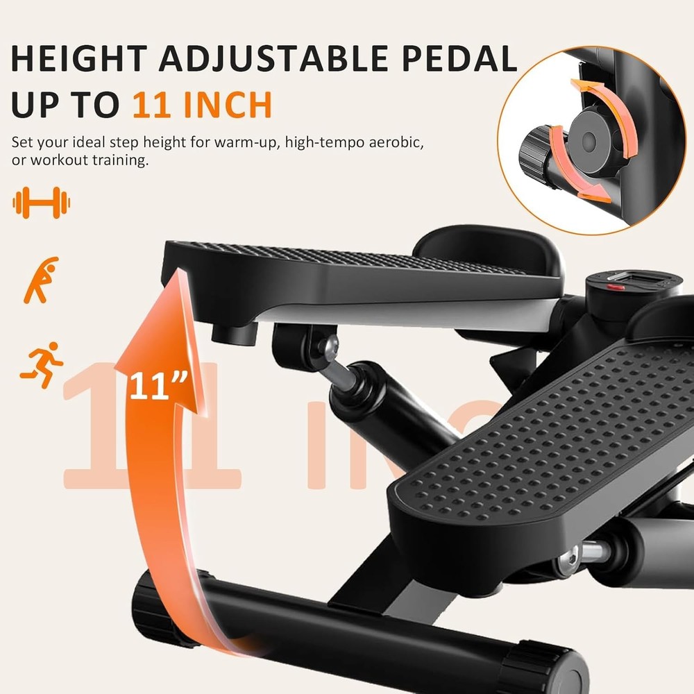 Stair Stepper with Resistance Bands for Home Exercise, Mini Stepper Machine