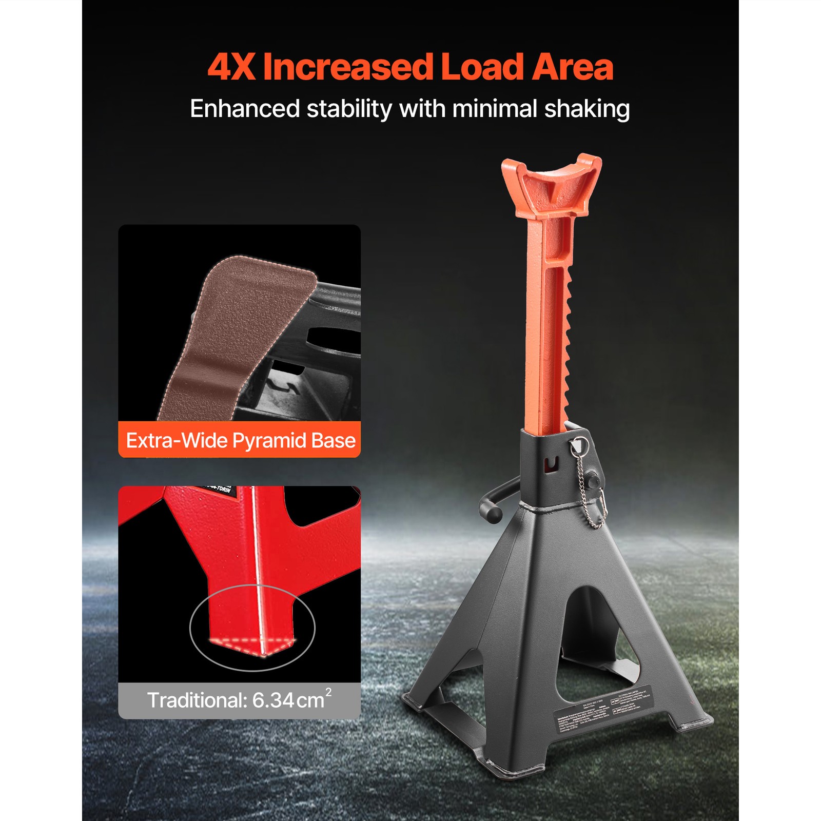 Uimoso Heavy Duty Steel Auto Jack Stands 6T (13000lbs) with Double Locking