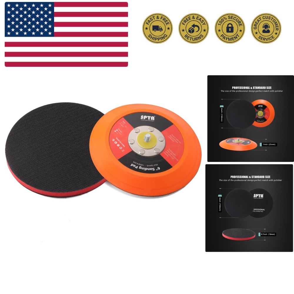 6"150mm Backing Pad Hook and Loop Backing Plate 5/16"-24 Thread DA Air Random...