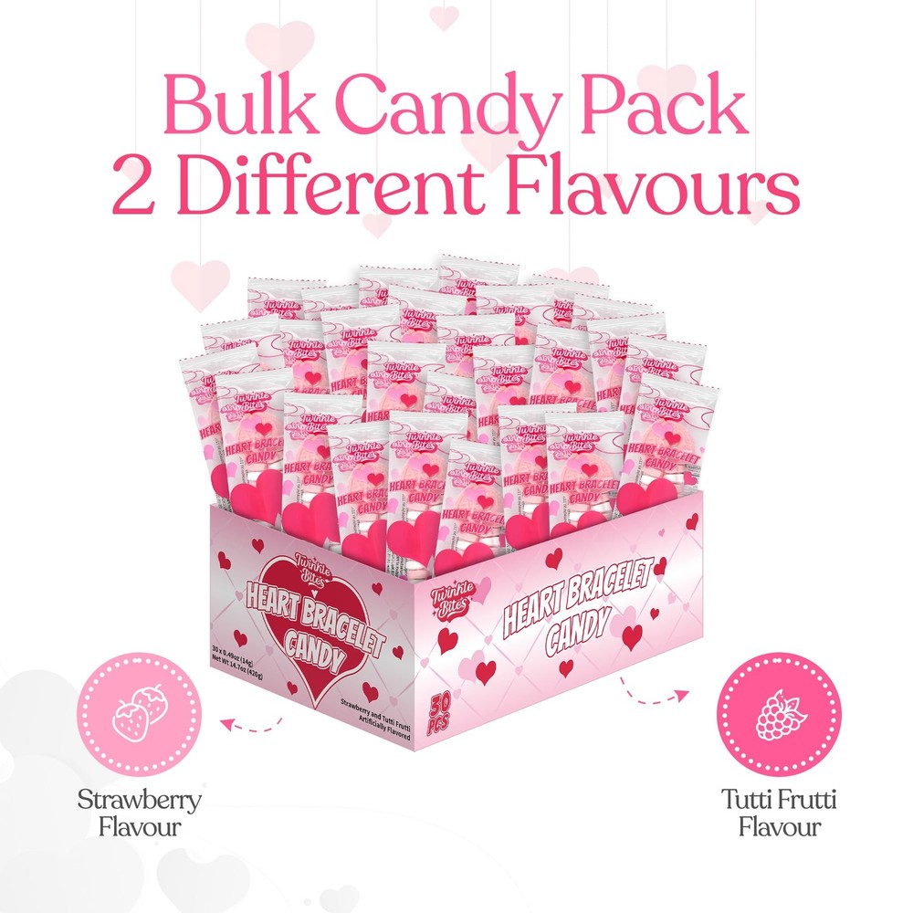 30 Pack Valentines Day Bracelet Candy – Individually 30