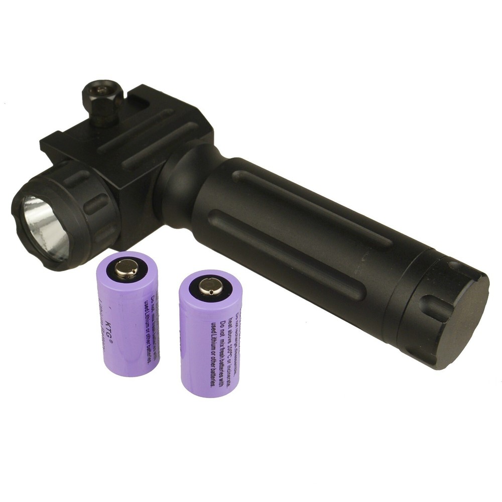 Vertical Hold Push Button 450 Lumen Changeable Brightness with Strobe, Batteries