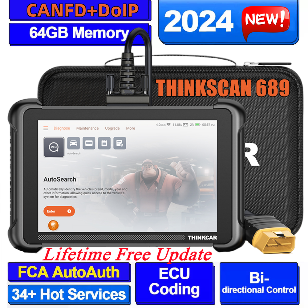 NEWEST THINKSCAN 689 E.CU Coding OBD2 Scanner Auto Diagnostic Tool 34+Services
