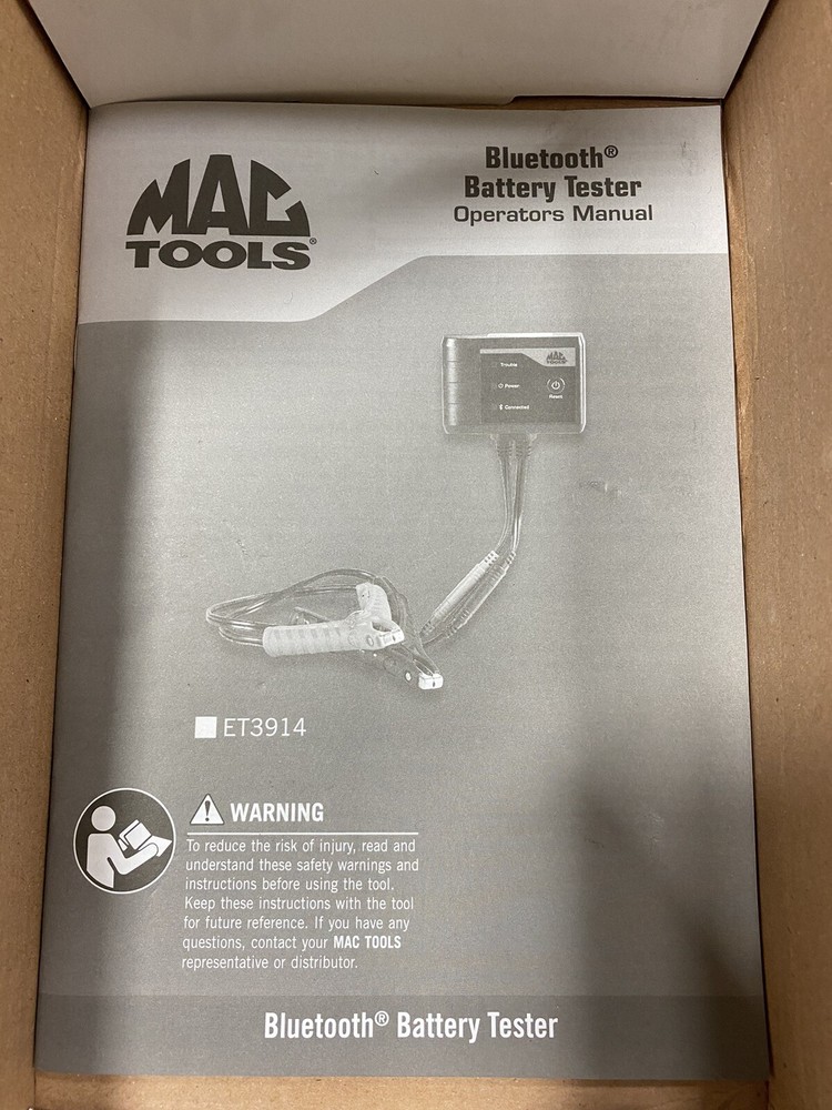 MAC Tools Battery Tester Starter, and Charging System Tester ET3914 Log & Email