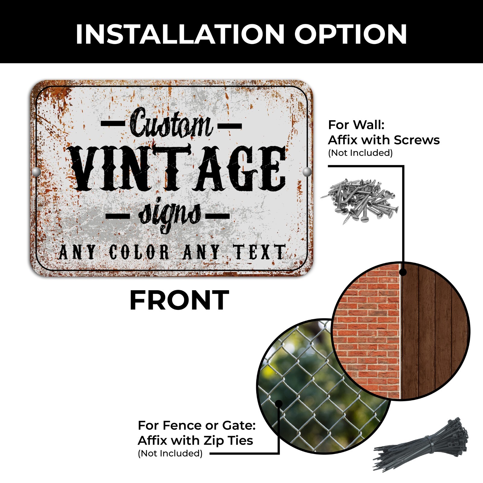 Customized With Your Custom Text New Personalized Aluminum Metal Sign 8 x 12"