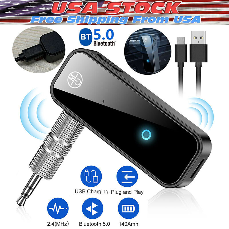 USB Wireless Transmitter Bluetooth 5.0 Receiver 2in1 Audio Adapter 3.5mm Aux Car