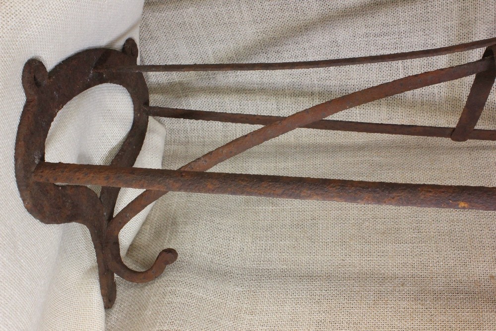 Old Saddle Rack Holder Bracket Rustic Iron English Style Rust Barn Find Reverse