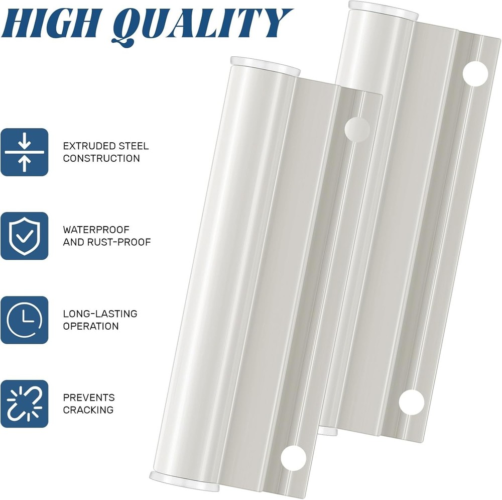 2 Sets Hinge Leaf for Screen Doors White Upper Storm Aluminum Door Replacement P