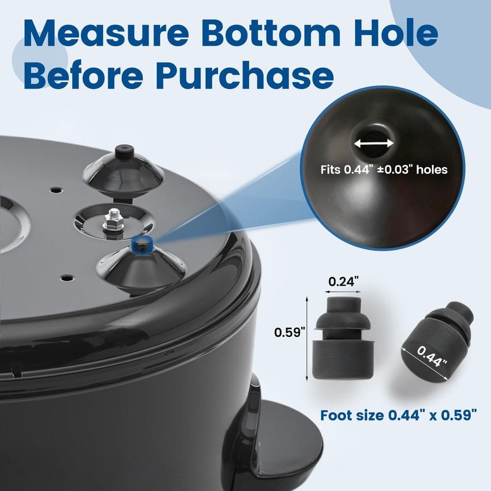 Durable Rubber Bumpers for Slow Cookers (4 Pack) - Easy Installation & Versatile