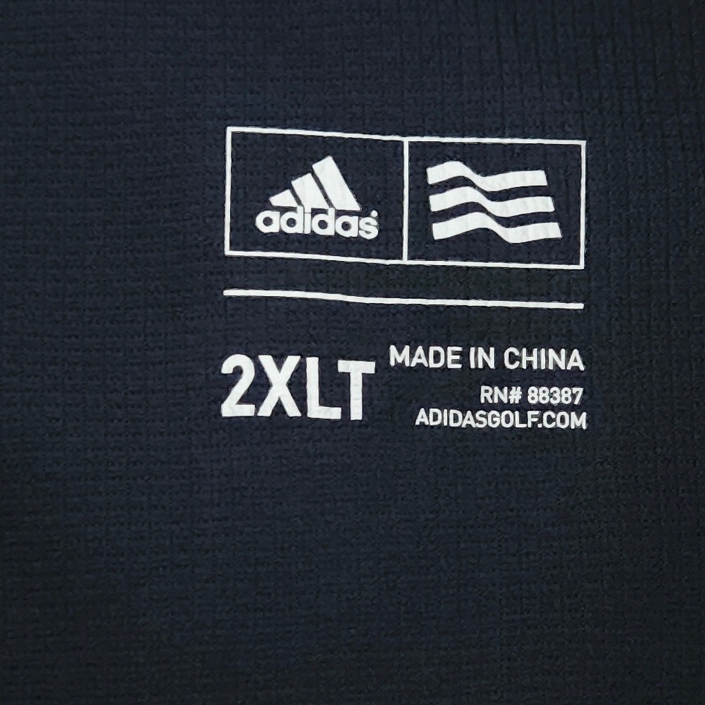 Adidas Golf Men's 2XLT Half Zip Pullover Navy Blue 3-Stripe Raglan Performance