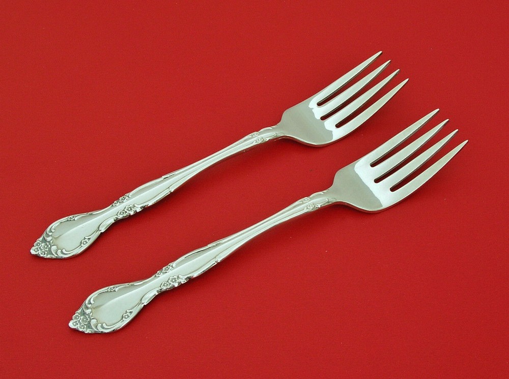 (2) ONEIDA - AFFECTION 1960 - 6 3/4" SALAD FORKS  - SILVERPLATE - U.S.A.