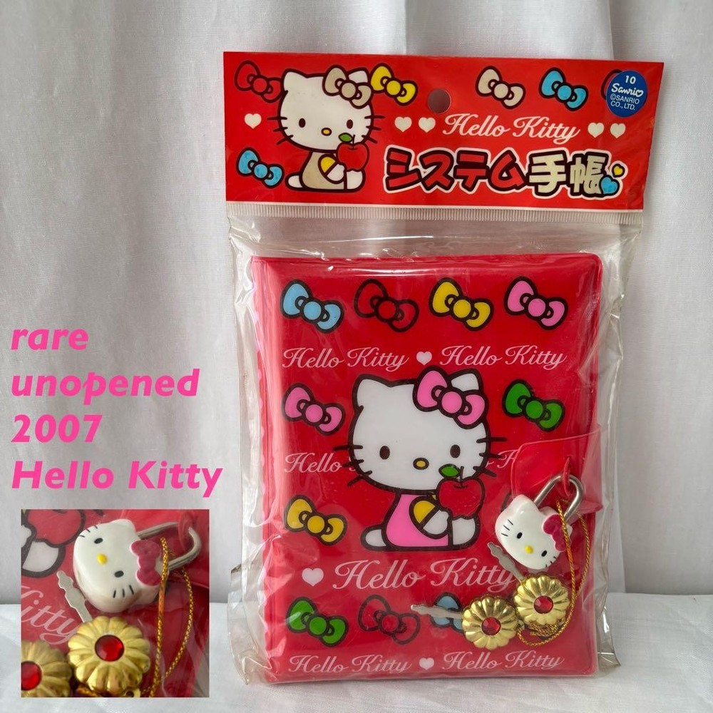Unopened / with key] 2007 Hello Kitty System Notebook Red Original Notebook