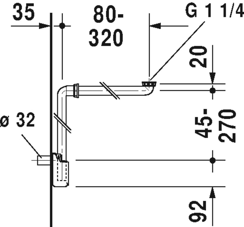 Space saving siphon white
