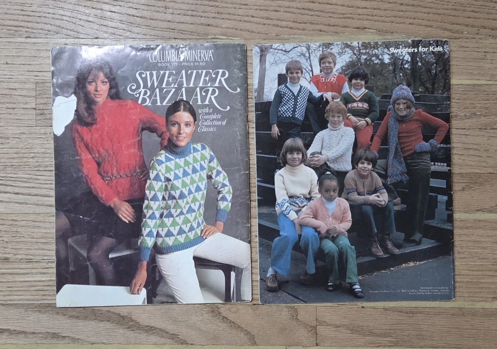 (2) Columbia Minerva Sweater Pattern Books