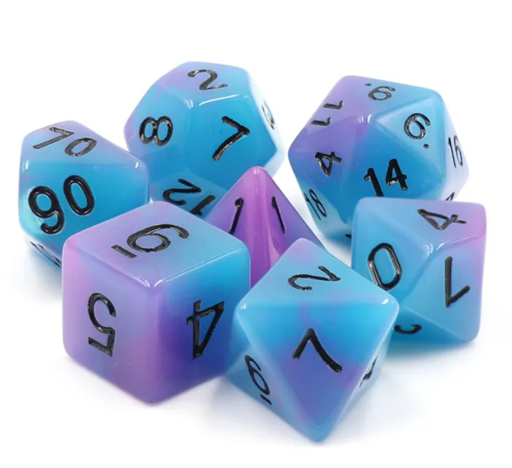 😈Voidwalker GITD Purple 7 Dice RPG Set | DND Dungeons & Dragons, Starfinder B