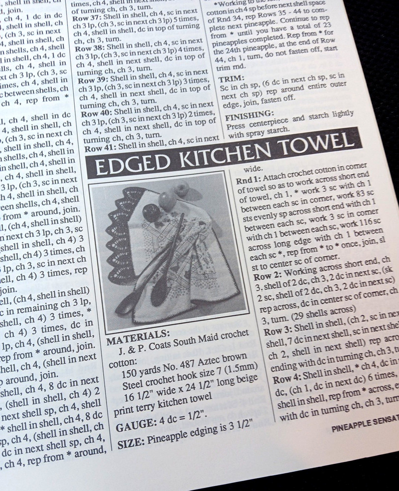 Pineapple Sensations Crochet Patterns Booklet 7 Patterns,1990