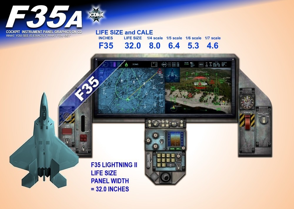 F35A LIGHTNING II  COCKPIT instrument panel CDkit