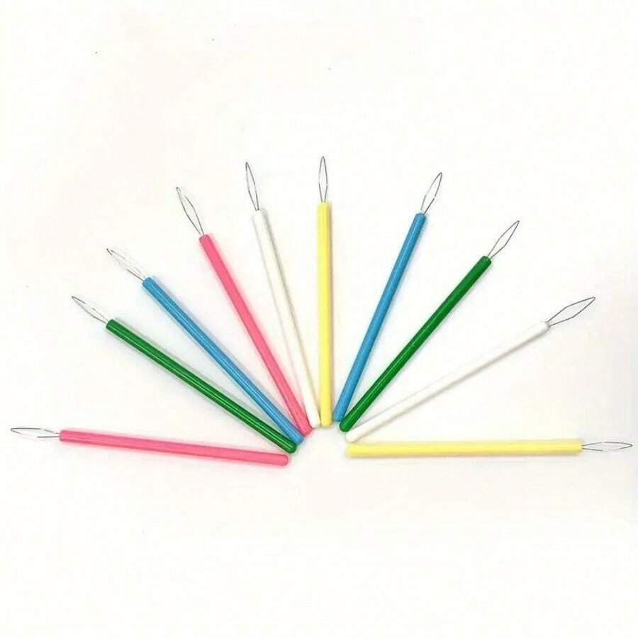 10x Vibrant Cylindrical Needle Threaders Effortless Sewing Tool DIY Thread kit