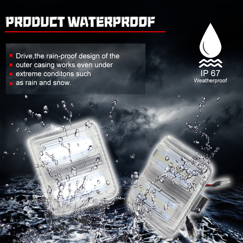 For 08-16 Ford F250 F350 F450 F550 Super Duty Clear White LED Side Mirror Lights