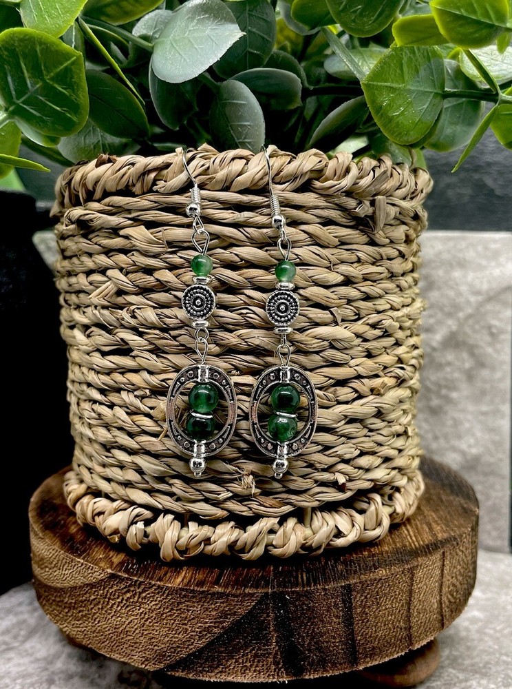 3” Silver-tone Earring Set Boho Bead Retro Drop Dangle New Free Ship B1856