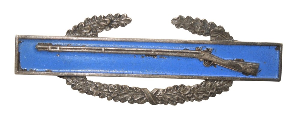 Original WWII US Army Sterling CIB Combat Infantry Badge Pin DR12