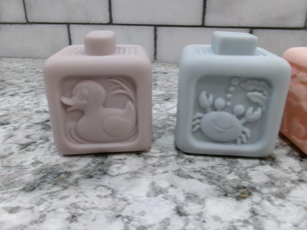 Babies Number Blocks, 1-6, Rubber, Stackable, Cubes