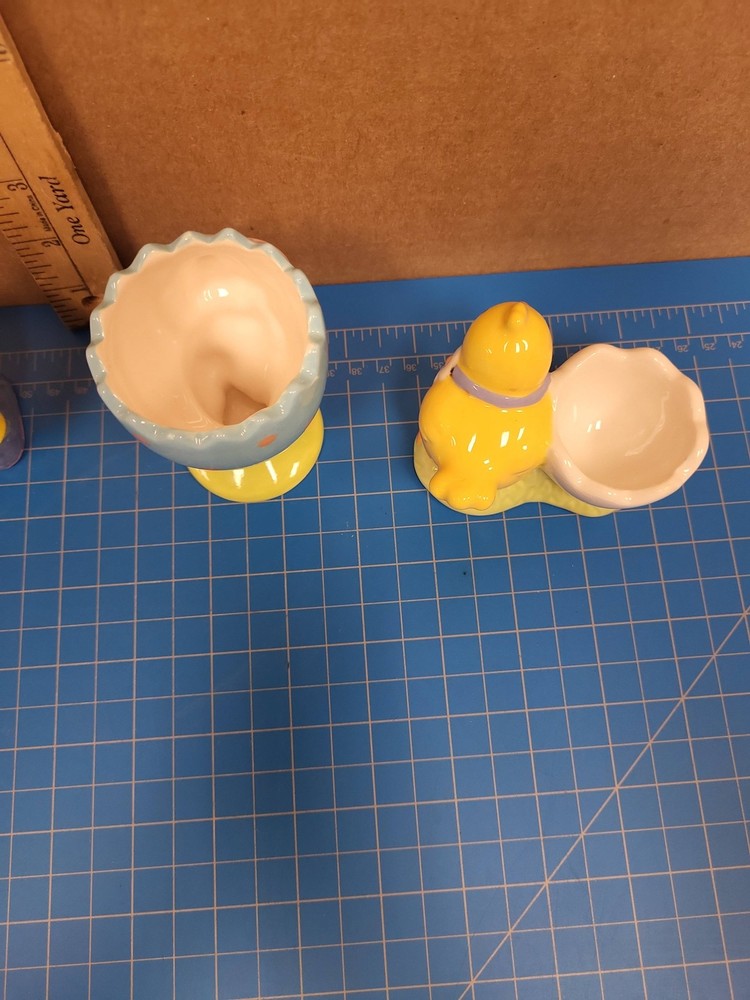 Easter Egg Holders Set 4 Bunny Chick Spring Holiday Decor Table Accent