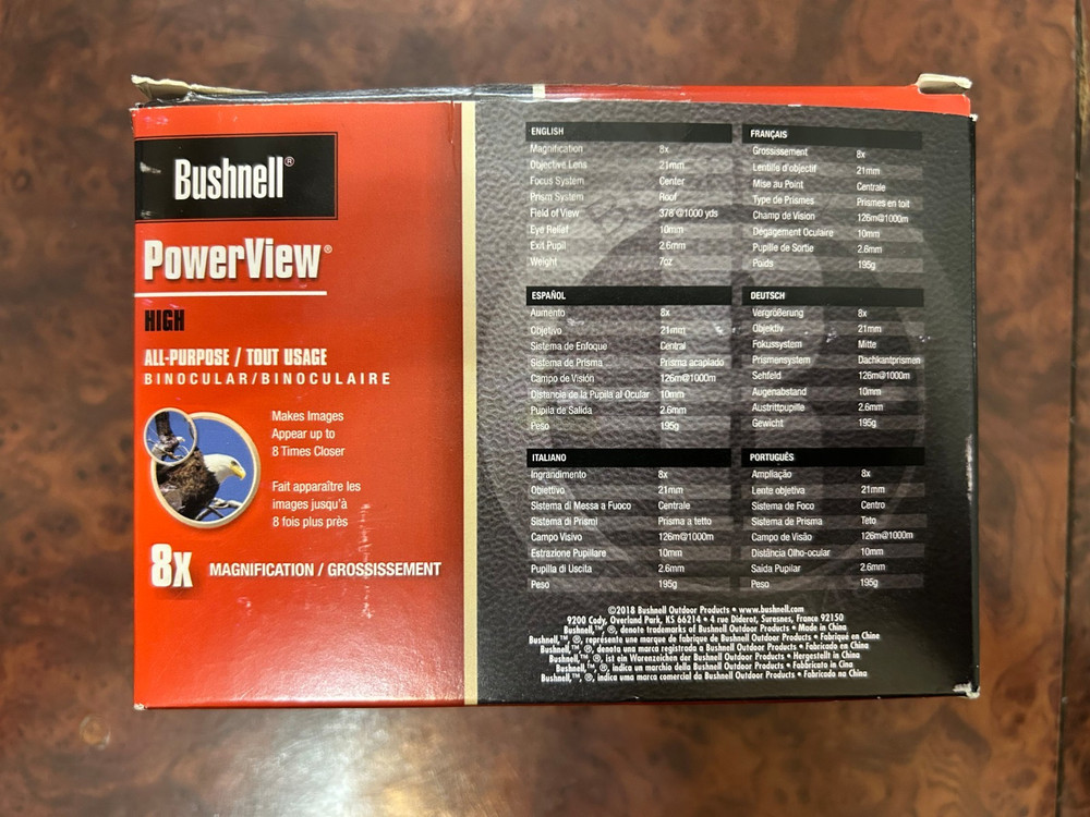 Bushnell PowerView Binoculars 8x21 (Model 132514)