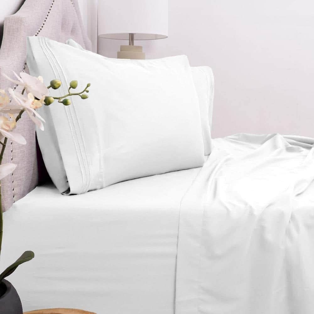 Luxury Queen Sized Bed Sheets and Pillow Cases Set, 1800 Thread Count Deep Po...