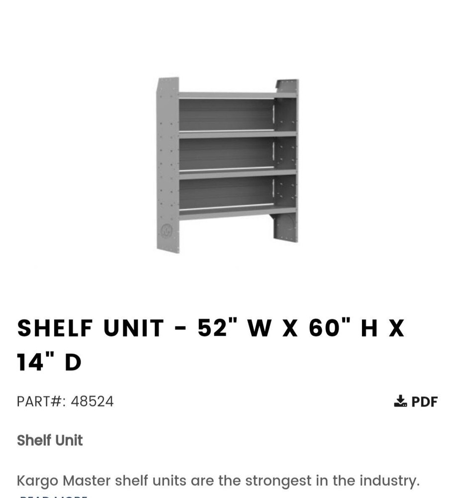 cargo van and sprinter shelf units 5pcs