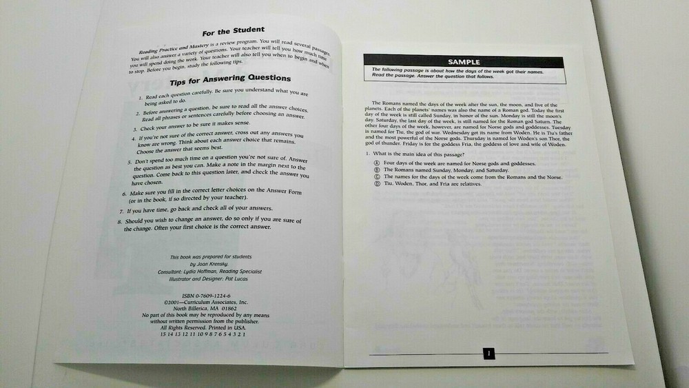 Reading Comprehension Practice Mastery +Tips for Answering Questions 4th Grade 4