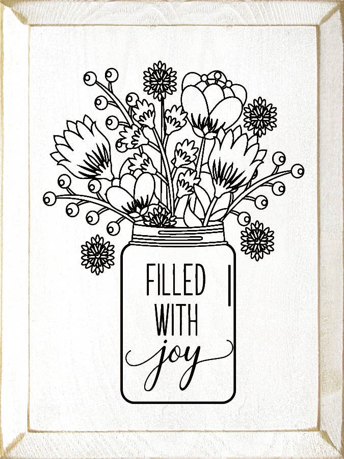 Filled With Joy Vase Sanded White