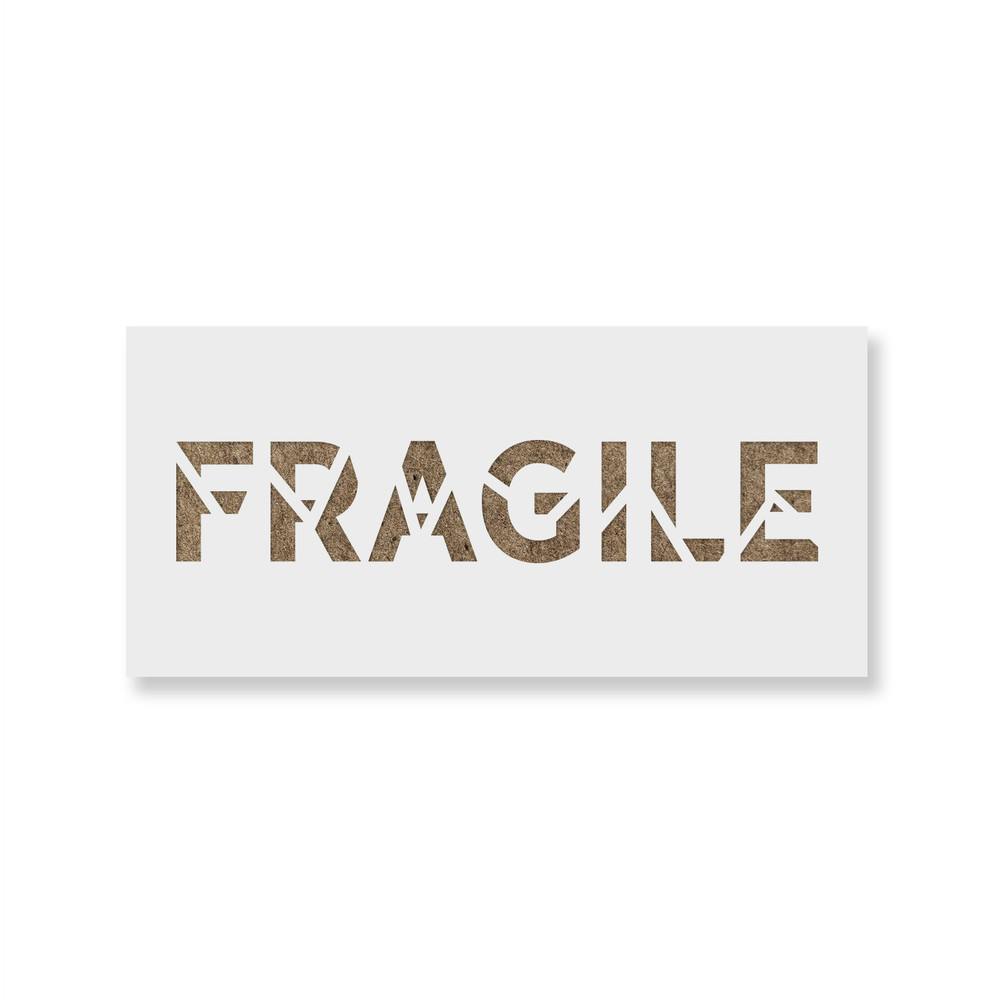 Fragile Word Broken Stencil - Durable & Reusable Mylar Stencils