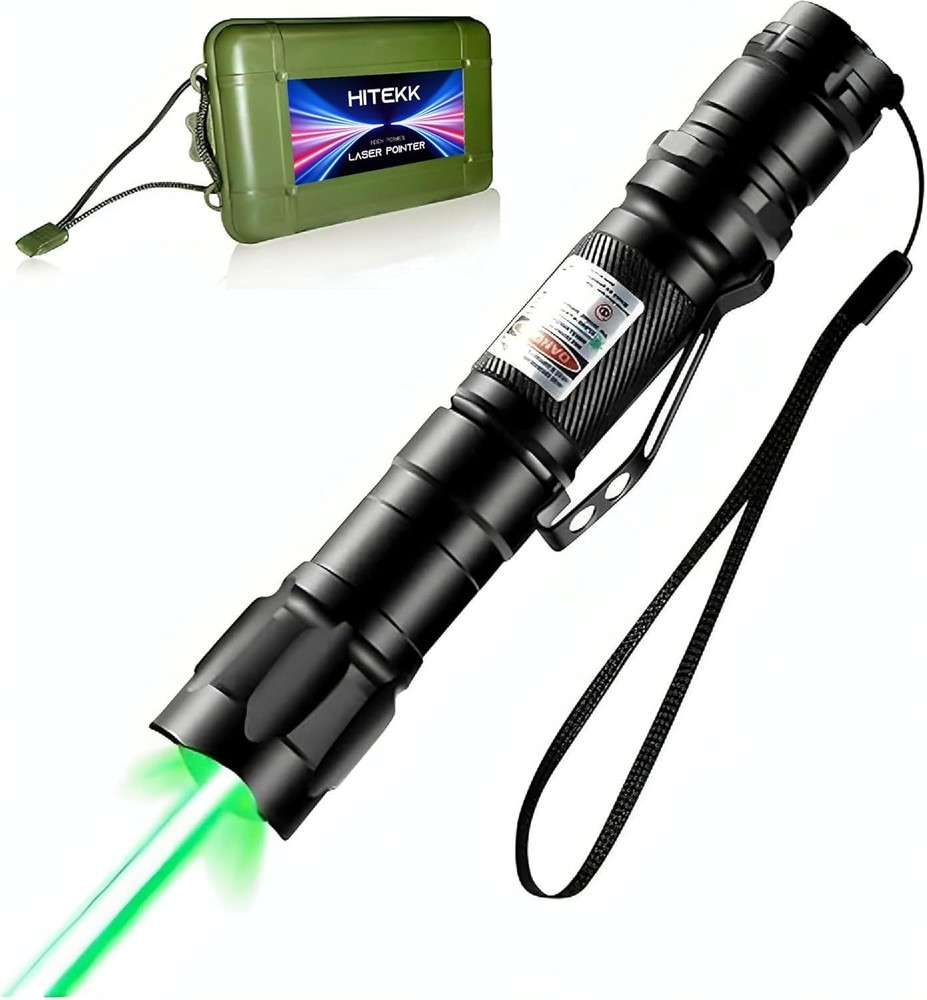 Rechargeable Tactical Green Laser Pointer - 3300 ft Visibility & Carrying Case